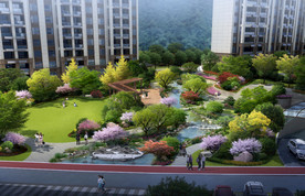 小区效果图景观效果图半鸟瞰
