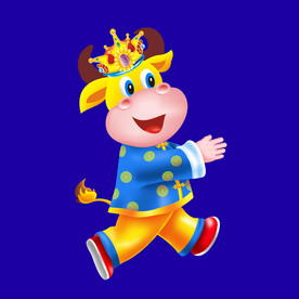 卡通牛牛年大吉牛年门画牛年门贴