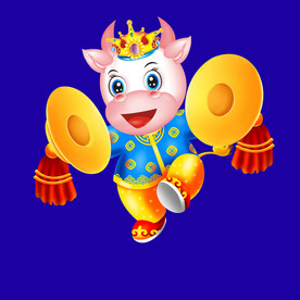 牛年门画牛年门贴牛年大吉卡通牛