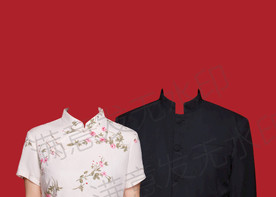 古典民国风结婚证件照模板