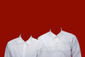 结婚登记照白衬衫