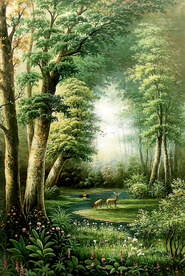 森林风景油画