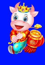 卡通牛牛年门画牛年门贴