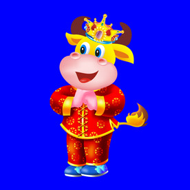 牛年门画牛年门贴卡通牛