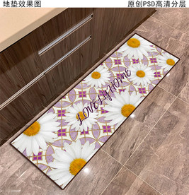 小菊花欧式田园厨房地垫