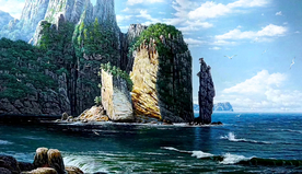 海岛油画