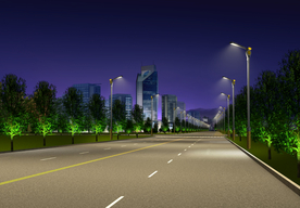 道路效果图夜景PSD分层