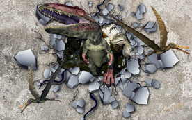 恐龙3D立体背景墙壁画