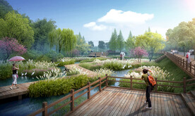 景观效果图湿地效果图道路效果图