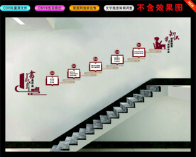 学校楼梯劝学学习读书文化
