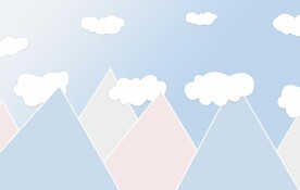 卡通几何图案儿童房壁画