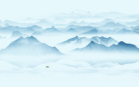 大气磅礴简约新中式山水背景墙