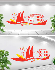 不忘初心党建文化墙