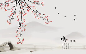 复古梅花背景墙