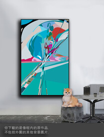 豪华抽象色块装饰画 