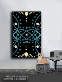 豪华抽象色块装饰画 