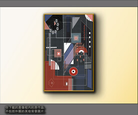 西部牛仔抽象装饰画