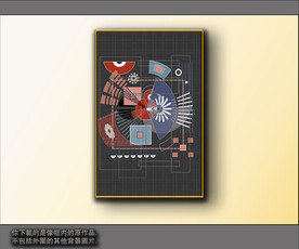 西部牛仔抽象装饰画