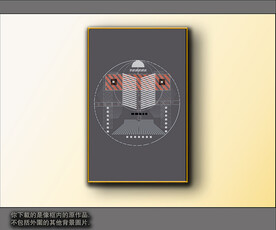 西部牛仔抽象装饰画