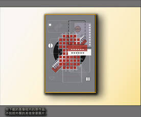 西部牛仔抽象装饰画