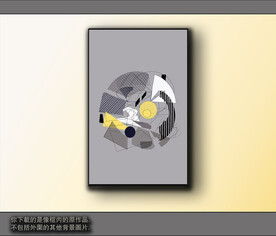 西部牛仔抽象装饰画