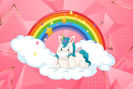 粉红色独角兽背景墙