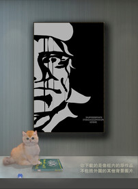 欧洲黑白抽象色块装饰图