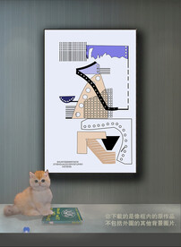 新中式色块抽象装饰画 