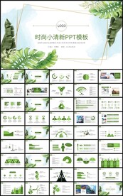 时尚花卉工作总结新年计划PPT