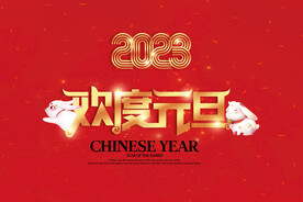红色大气2023欢度元旦海报