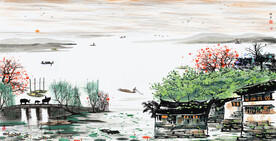 意境水墨山水画