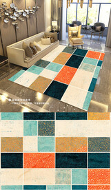 现代简约抽象复古艺术地毯地垫