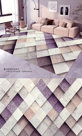 浅色简约图形地毯地垫图案设计