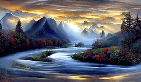 中国风现代创意山水装饰画