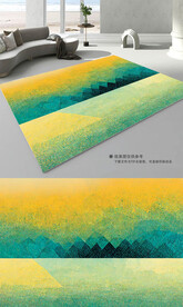 深色绿色复古花纹客厅地毯地垫