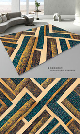 现代简约抽象复古艺术地毯地垫