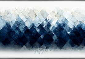 蓝色极简轻奢几何客厅地垫地毯