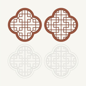 梅花形窗花格 花窗 中式图案