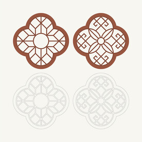 梅花形窗花格 花窗 中式图案