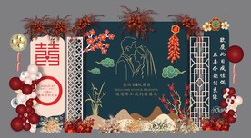 新中式婚礼背景板