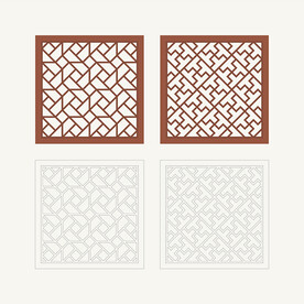 正方形窗花格 花窗 中式图案