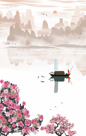 江南水乡水墨画