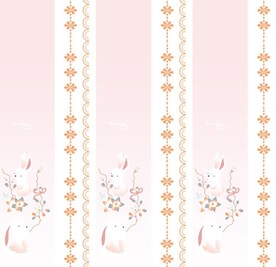 汉服橙色中国结花朵兔子