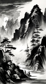 水墨山水画