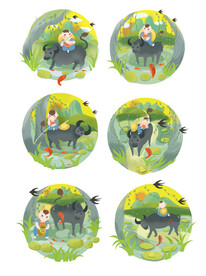 清明节牧牛儿童