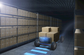 机器人物流仓库海报模板设计