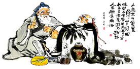 老年挚友谈笑人生图 装饰画