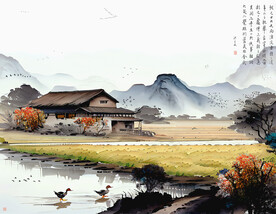 意境 水墨山水画