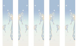 汉服蓝色渐变半支蝴蝶