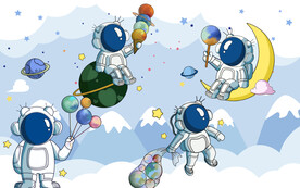 太空宇航员背景墙